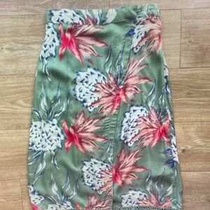 Roxy Tropical Green Pencil Skirt